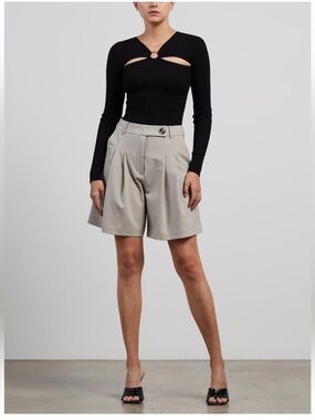 ANNA QUAN Laila Cotton Knit Top - Breathable Summer Cutout Black Size 2 Body Con